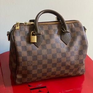 LOUIS VUITTON
Speedy 25 Damier Ebene Shoulder Bag Brown